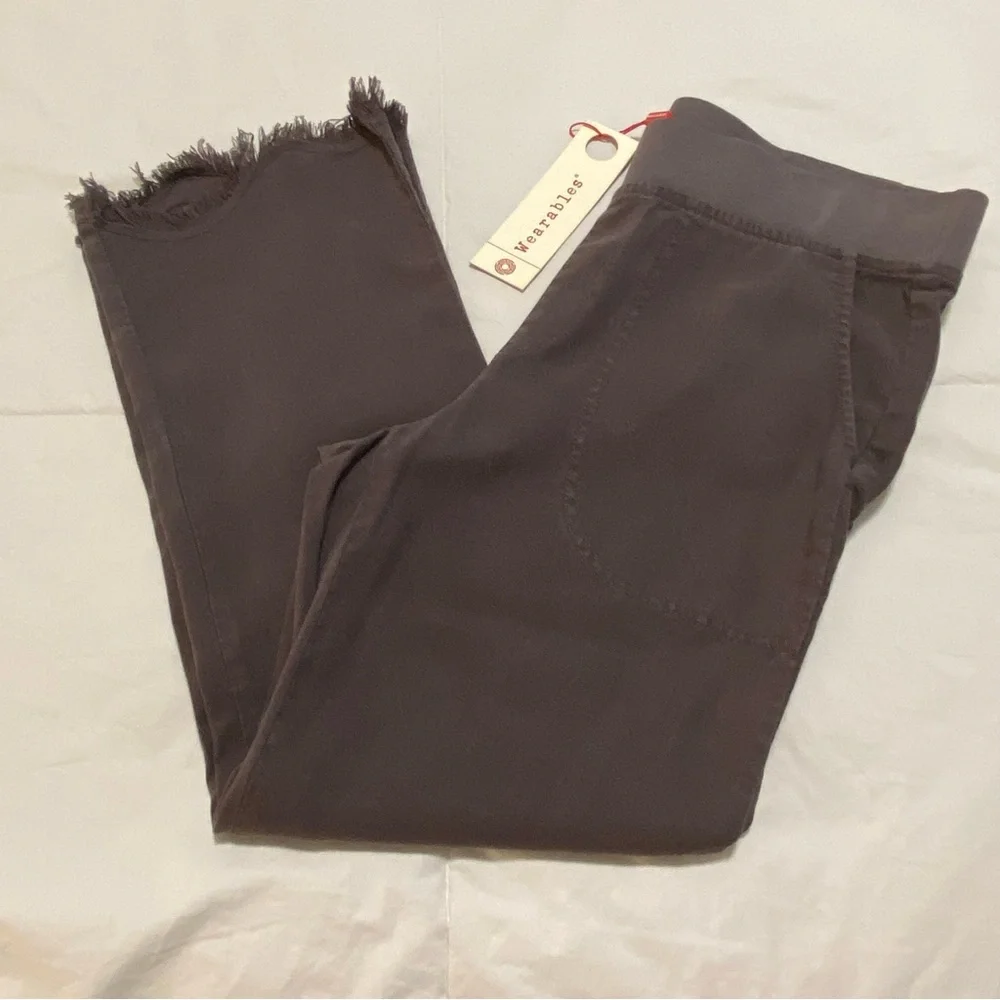 XCVI Wearables Dark Gray Frayed Hem Pants - Picture 12 of 14